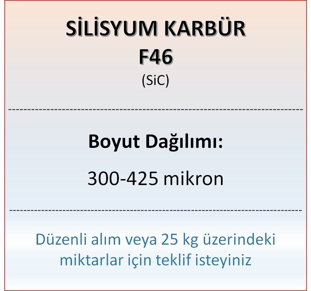 Silisyum Karbür F46 - SiC - 300-425 mikron 500 gram