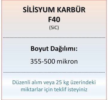 Silisyum Karbür F40 - SiC - 355-500 mikron 25 kg