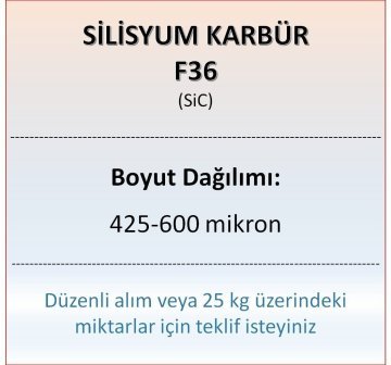 Silisyum Karbür F36 - SiC - 425-600 mikron 25 kg
