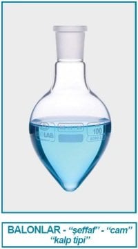 İSOLAB 030.49.050 balon - kalp tipi - şilifli - merkez boyun : NS 14/23 - 50 ml (1 adet)